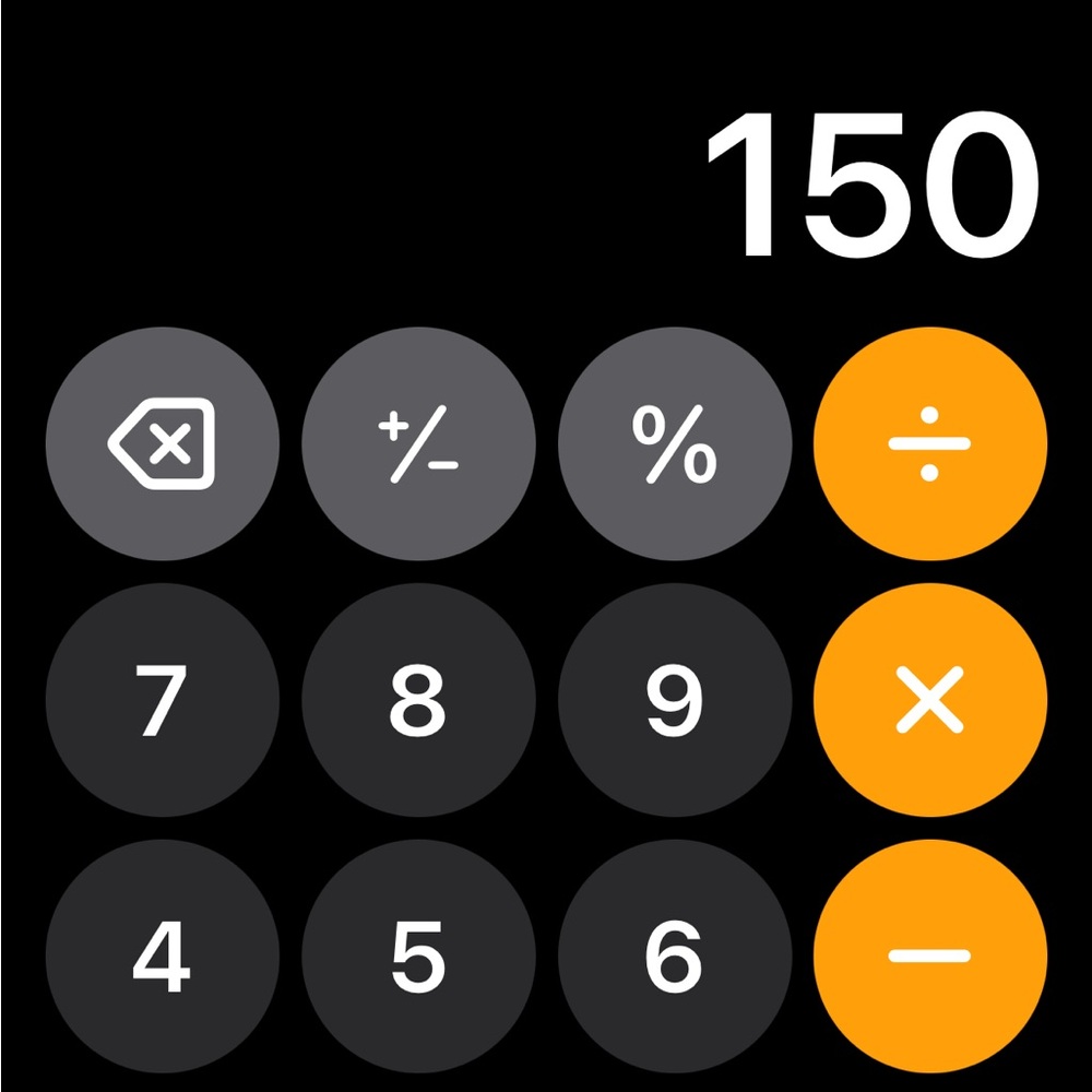 Black and Orange Calculator Interface